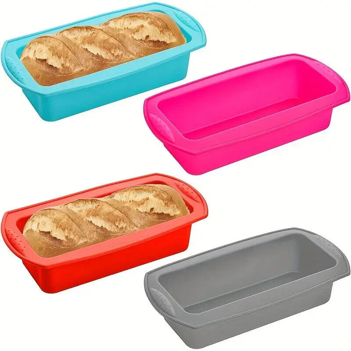 Set Of Four Rectangle Silicone Bread Loaf Pans, 10.6" X 5.1" X 2.5" NEW! Home & Garden:Kitchen, Dining & Bar:Bakeware:Cake Pans Cozy Home Treasures   