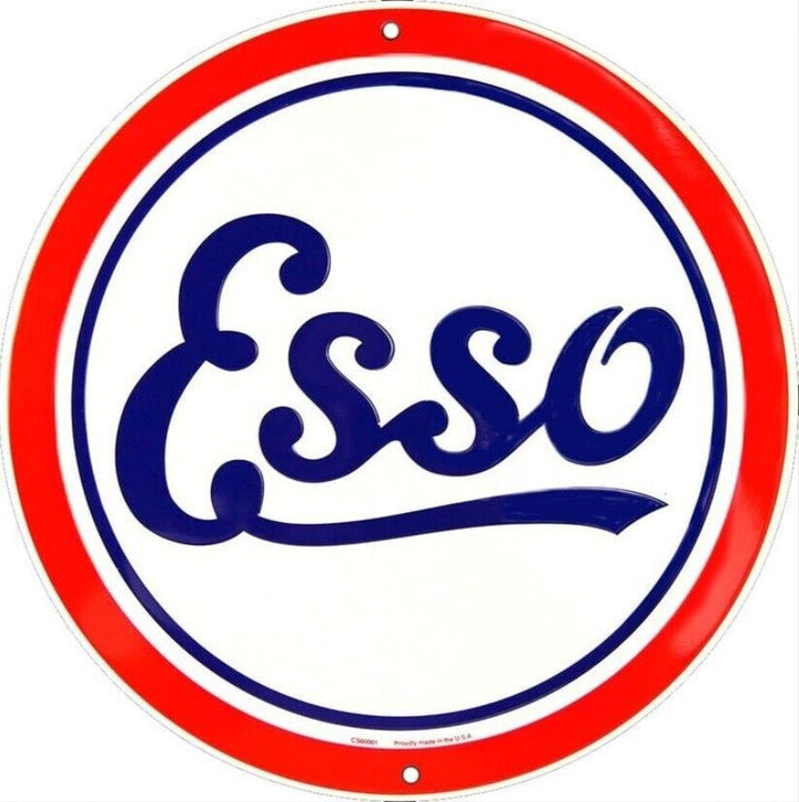 Esso Gasoline Motor Oil Novelty Metal 12 in Circular Sign NEW! Home & Garden:Home Décor:Plaques & Signs Unbranded   