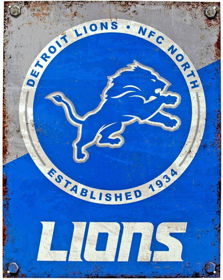 Detroit Lions Established 1934 Licensed Vintage Novelty Sign 16" x 12.5" Home & Garden:Home Décor:Plaques & Signs Desperate Enterprises   