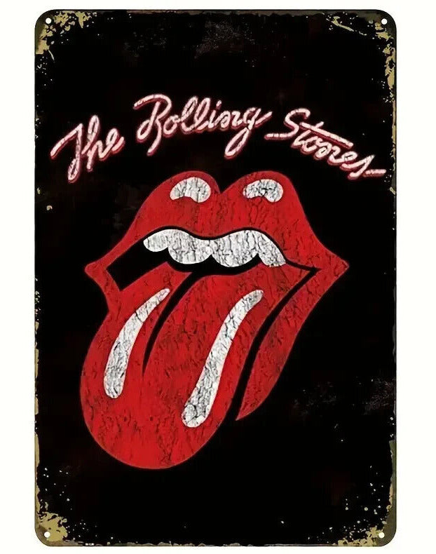 The Rolling Stones Vintage Novelty Metal Sign 12 x 8 Home & Garden:Home Décor:Plaques & Signs Cozy Home Treasures   