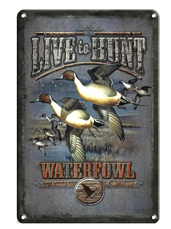 Live To Hunt "Waterfowl"  Rustic Novelty Metal Sign 8" x 12" NEW! Home & Garden:Home Décor:Plaques & Signs Cozy Home Treasures   