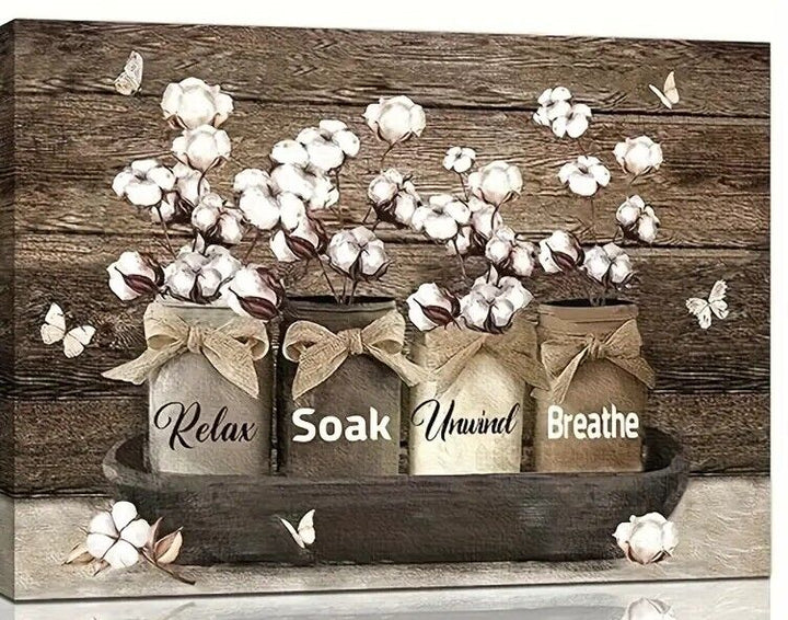 Relax, Soak, Unwind, Breathe Framed Canvas Print Framed 11.8" x 15.7" Wall Art Home & Garden:Home Décor:Posters & Prints Creative Canvas Shop   