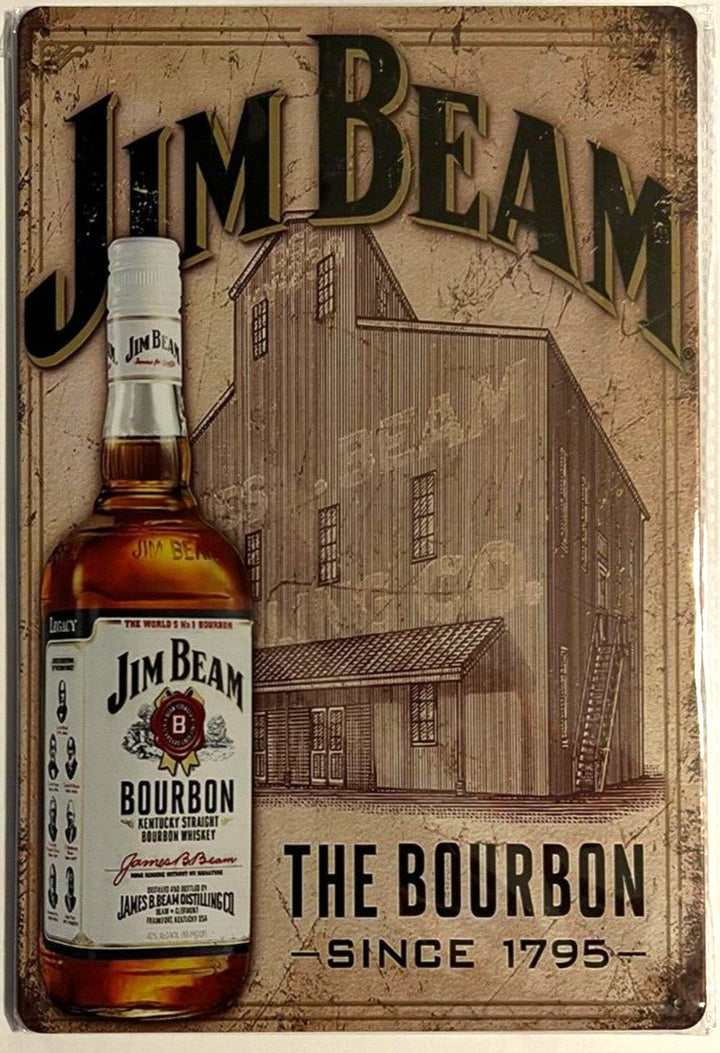 Jim Beam The Bourbon Since 1795 Novelty Metal Sign 12" x 8" NEW! Home & Garden:Home Décor:Plaques & Signs Cozy Home Treasures   