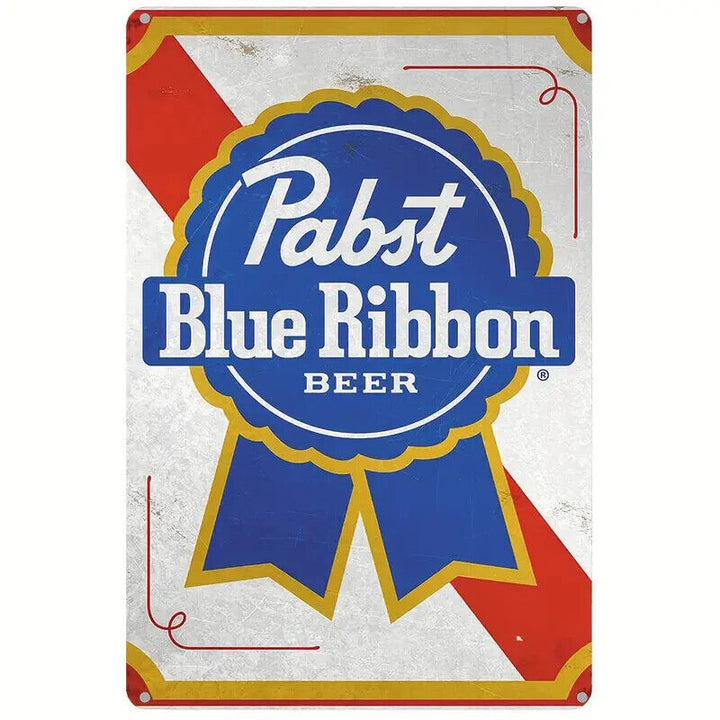 Pabst Blue Ribbon Beer Vintage 12" x 8" Metal Sign NEW! Home & Garden:Home Décor:Plaques & Signs Cozy Home Treasures   