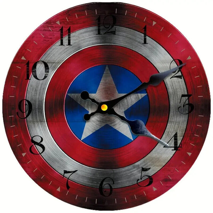 12 Inch Round Captain America Shield Home Wall Decoration Clock NEW! Home & Garden:Home Décor:Clocks:Wall Clocks Cozy Home Treasures   