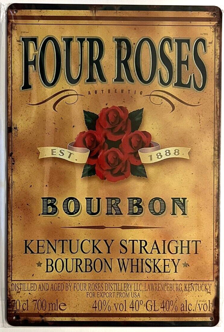 Four Roses Kentucky Straight Bourbon Whiskey Novelty Metal Sign 12" x 8" NEW! Home & Garden:Home Décor:Plaques & Signs Cozy Home Treasures   