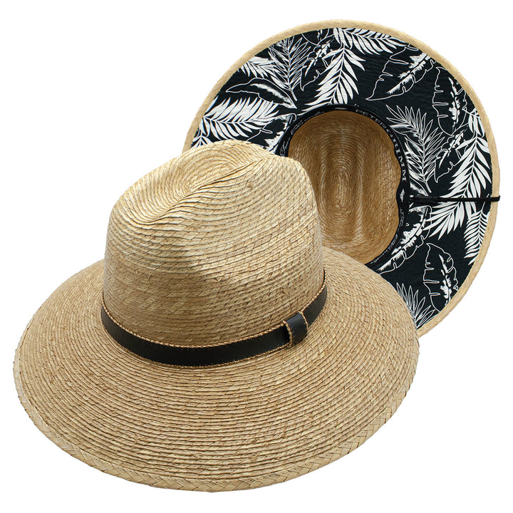 Bora Bora Straw Wide Brim Leaves Lifeguard Hat  Doba Default  