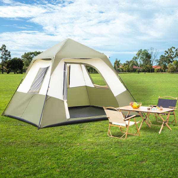 6 Person Camping Tent Setup in 60 Seconds with Rainfly & Windproof Tent with Carry Bag for Family Camping & Hiking  Doba as picture  