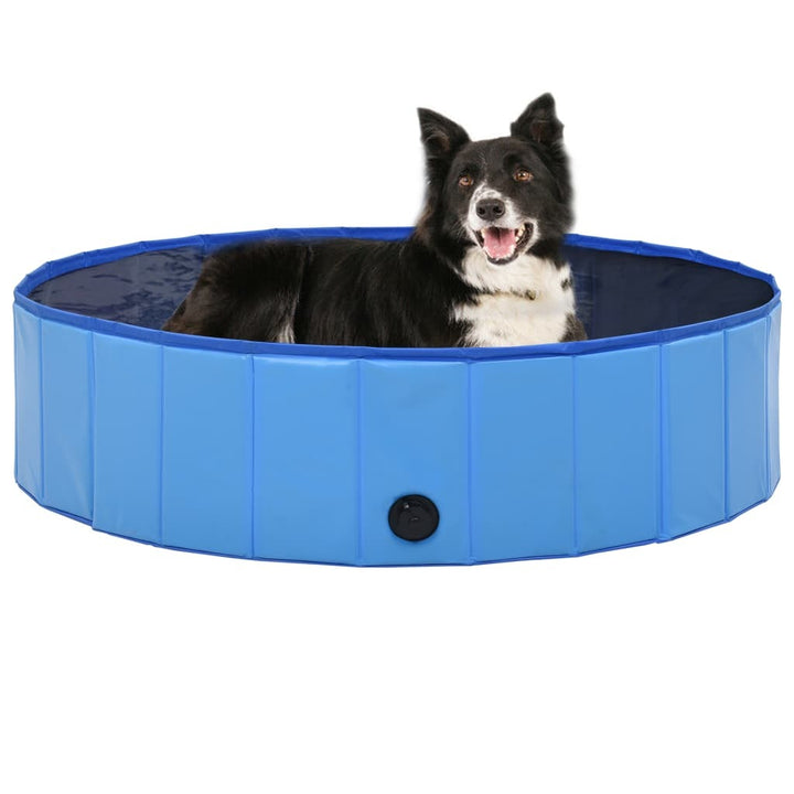 Foldable Dog Swimming Pool Blue 47.2"x11.8" PVC  Doba Blue  