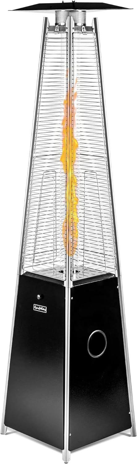 LEGACY HEATING Delta X5 Pyramid Patio Heater, 40,000BTU Outdoor Patio Heater  Doba Tower Black 