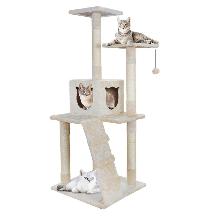 Cat Tree House With Scratching Post & Stairs  Doba   