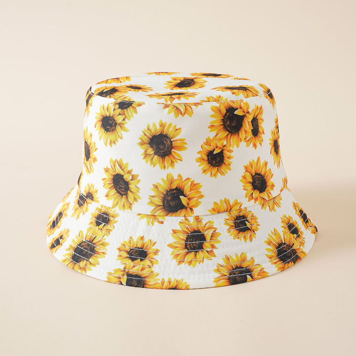 Double-sided fisherman hat women's summer sunshade sun hat Korean version of the tide men's literary sunflower sunscreen hat  Doba White  