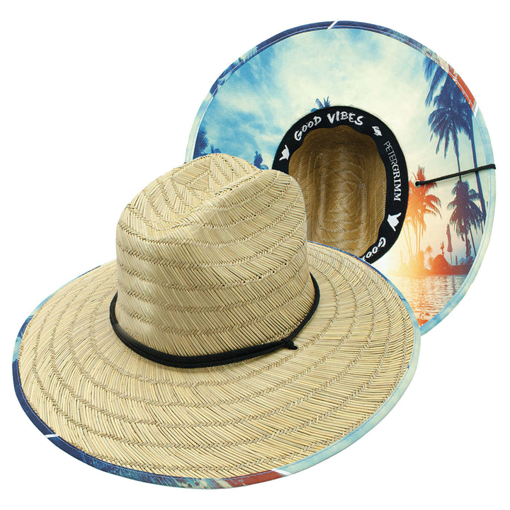 Waimea Straw Wide Brim Sun Lifeguard Hat  Doba Default  