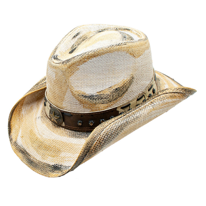 Roadrunner Toyo Straw 3.5 Inch Brim Star Cowboy Drifter Hat  Doba Default  