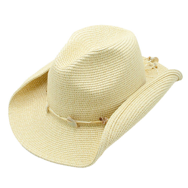 Pearl Toyo Straw Seashell Adjustable Resort Hat  Doba Default  