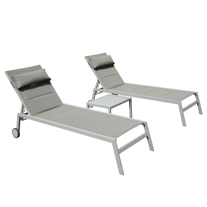 Outdoor Patio Chaise Lounge Set of 3  Doba   