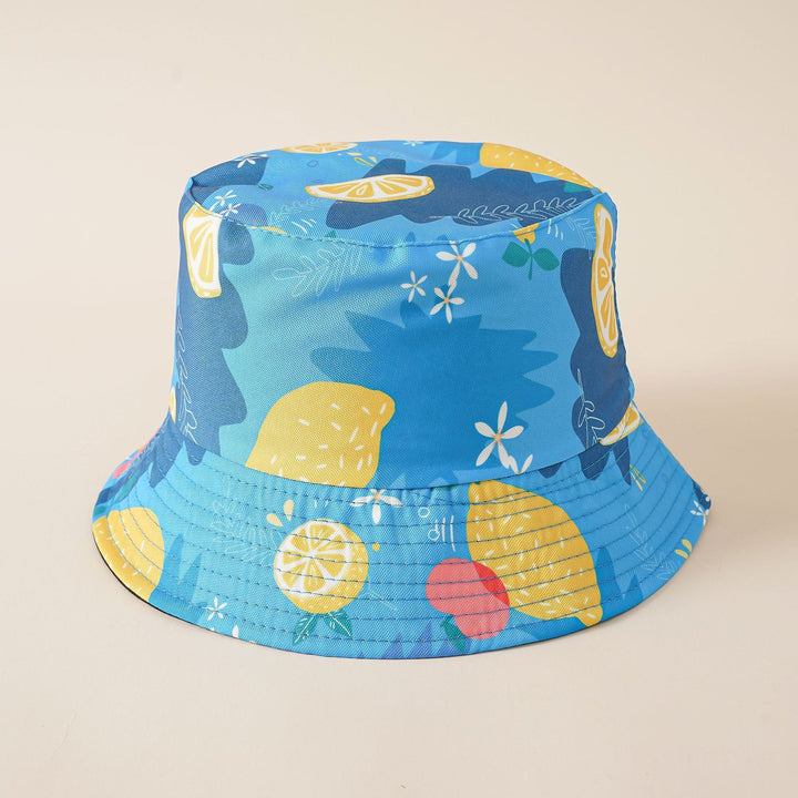 Fisherman hat hat tide double-sided wear creative lemon basin hat cover face breathable hat sun hat  Doba Blue  