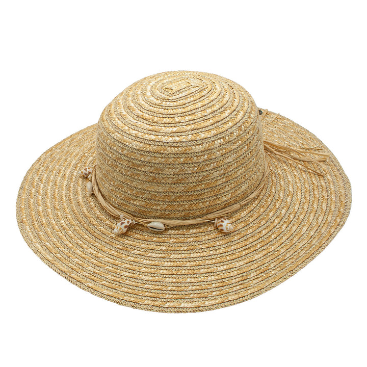 Montauk Braided Wheat Sea Shell Band Palm Beach Resort Hat  Doba Default  