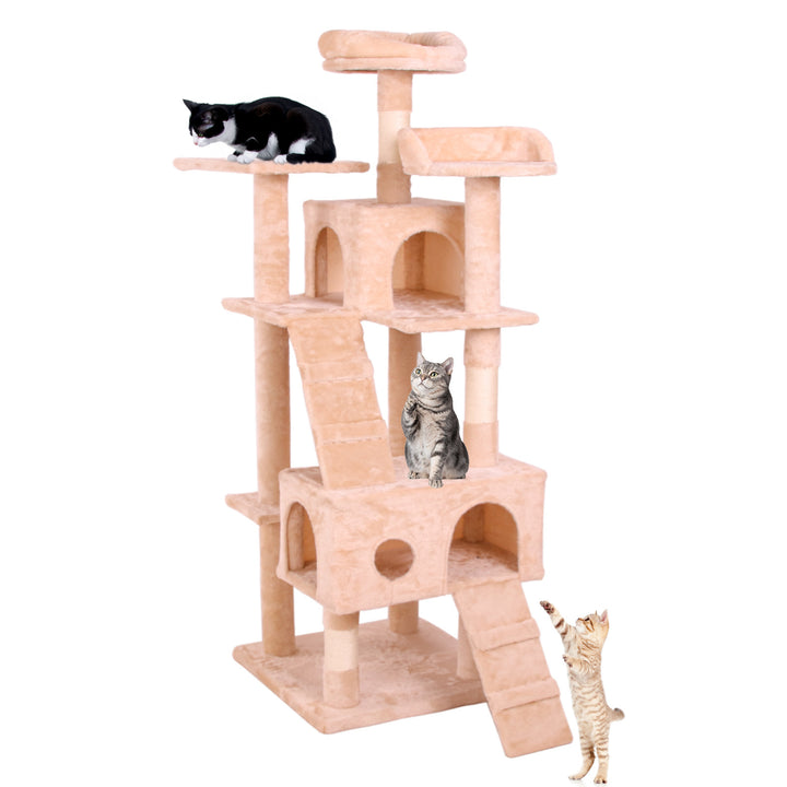 Cat Climbing Tree House With Scratching Posts & Stairs  Doba   