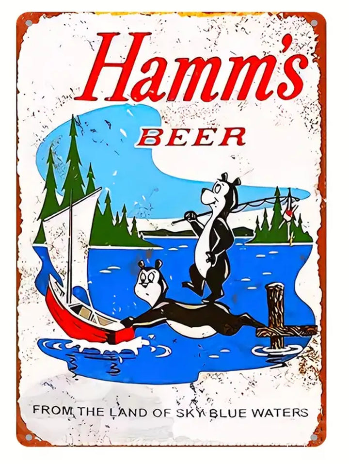 Hamm's Beer Vintage Novelty Metal Sign 12" x 8" Novelty Sign Cozy Home Treasures   