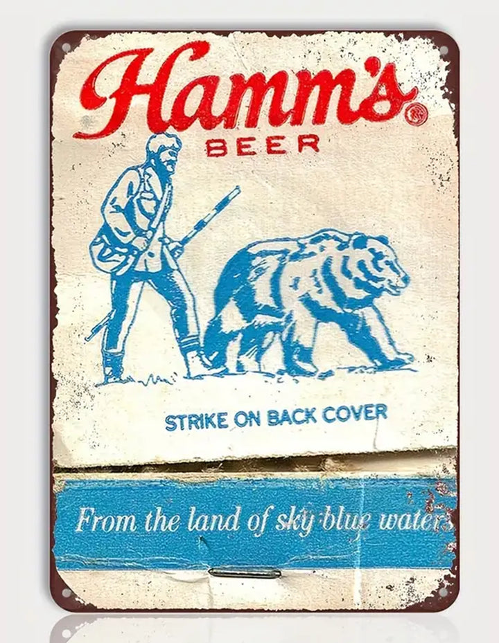 Hamm's Beer Land of Sky Blue Waters Novelty Metal Sign 8" x 10" Novelty Sign Cozy Home Treasures   