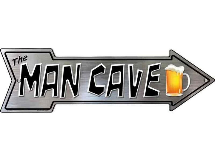 The Man Cave 17" x 5" Novelty Metal Arrow Sign Novelty Sign Cozy Home Treasures   