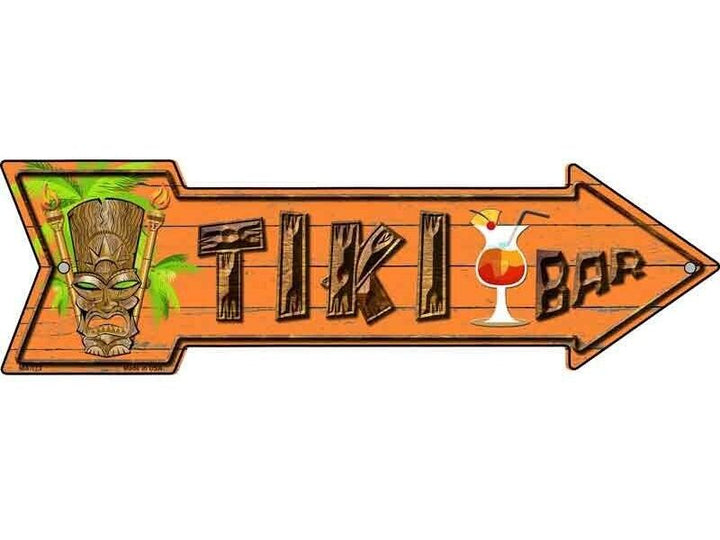 Tiki Bar Novelty Metal Arrow Sign Novelty Sign Cozy Home Treasures   