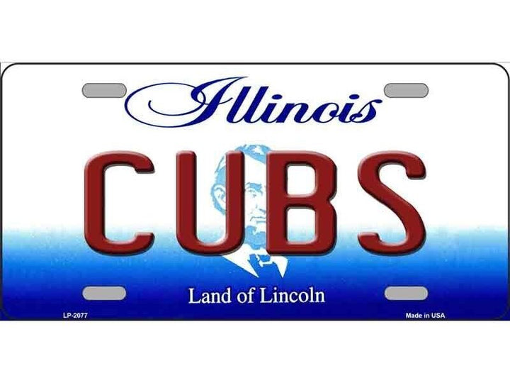 Cubs Chicago Illinois Novelty State Metal License Plate License Plate Cozy Home Treasures   